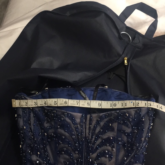 Sherri hill navy/nude beaded dress 21223 - Picture 4 of 6